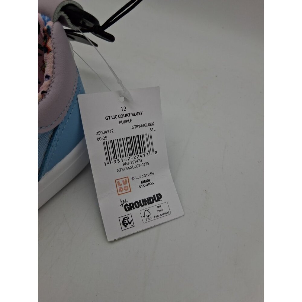 Bluey Sneakers Toddler Kids Size 12 Blue Purple Slip On Elastic Lace Shoes - Picture 9 of 10
